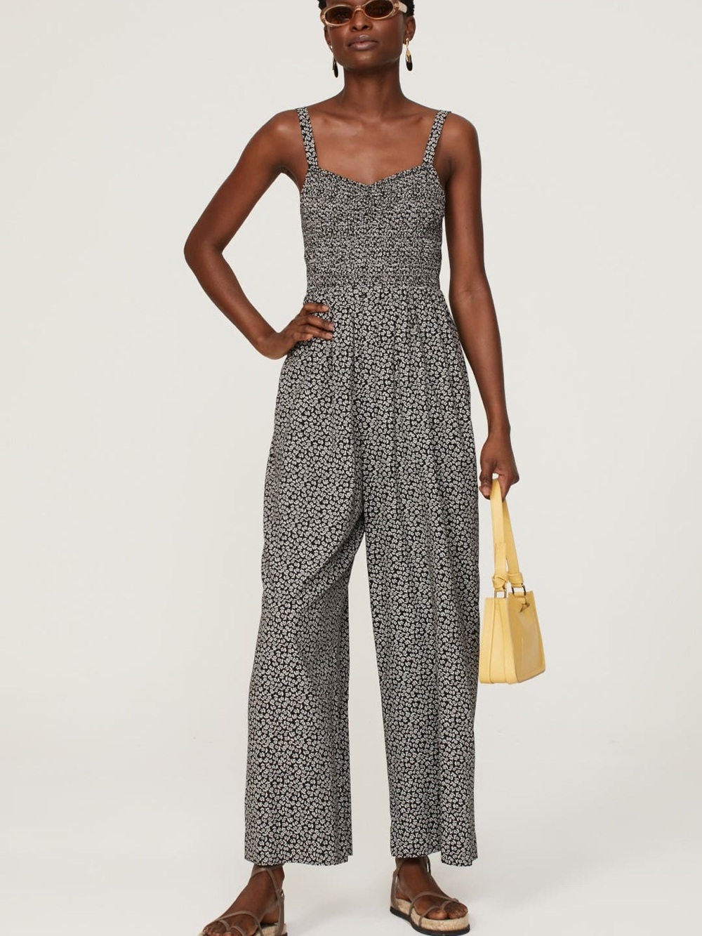 Madewell Lucie Wide-Leg Jumpsuit in Micro Daisy